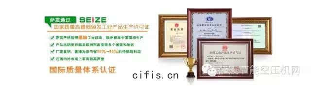 薩震節能空壓機榮譽證書