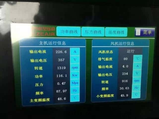 薩震雙級(jí)壓縮空壓機(jī)主(zhǔ)機和風(fēng)機運行數(shù)據信息