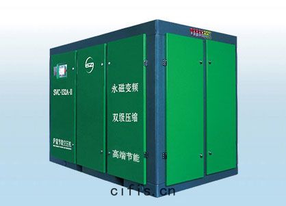 高效變頻(pín)雙級(jí)壓(yā)縮螺(luó)杆式(shì)空壓機